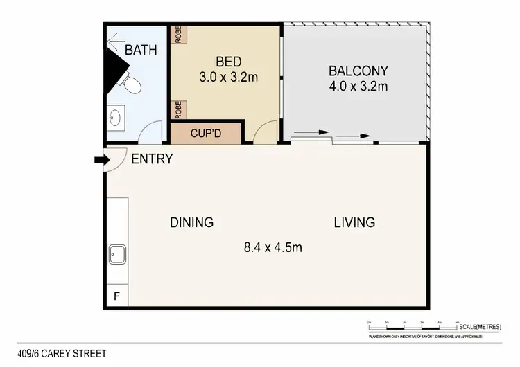 Floorplan of Homely unit listing, 409/6 Carey Street, Darwin City NT 800