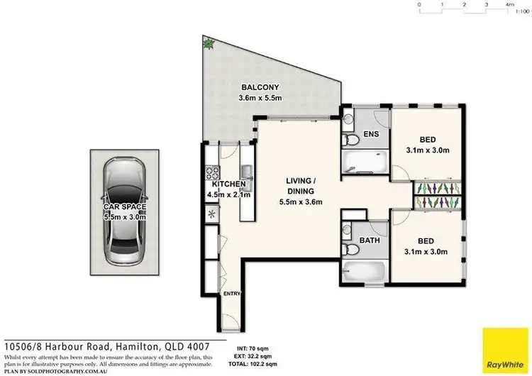Floorplan of Homely unit listing, 10506/8 Harbour Road, Hamilton QLD 4007