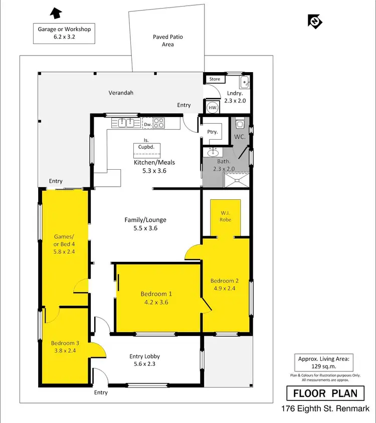 Floorplan of Homely house listing, 176 Eighth Sreet, Renmark SA 5341