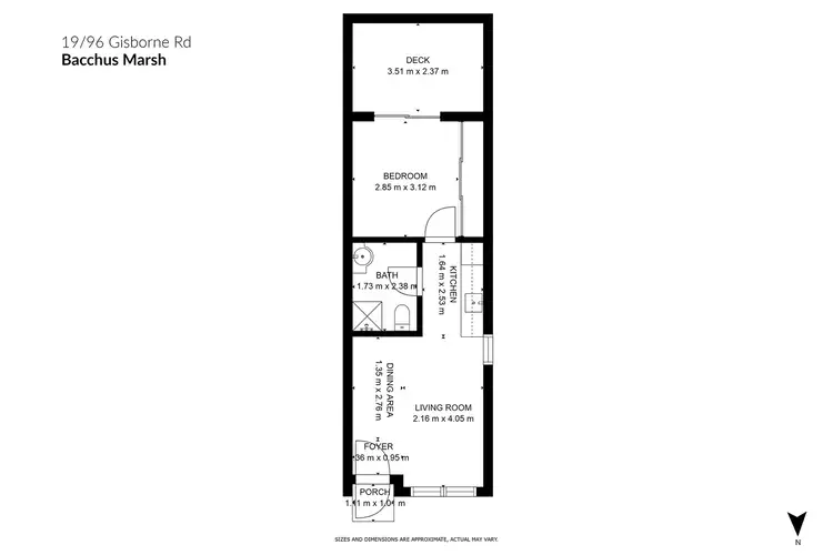 Floorplan of Homely unit listing, 19/96 Gisborne Road, Bacchus Marsh VIC 3340