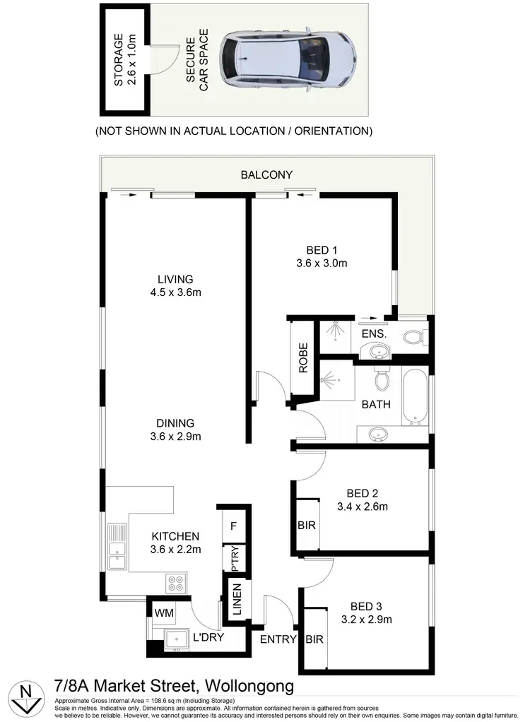 Floorplan of Homely apartment listing, 7/8A Market Place, Wollongong NSW 2500