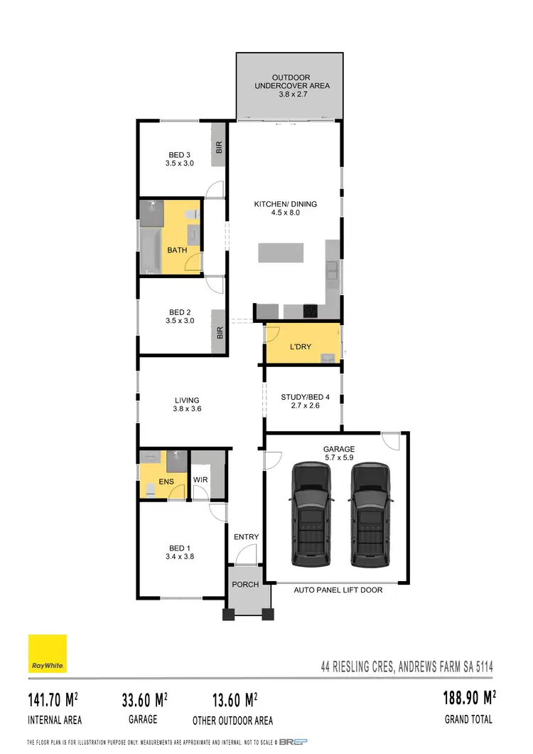 Floorplan of Homely house listing, 44 Riesling Crescent, Andrews Farm SA 5114