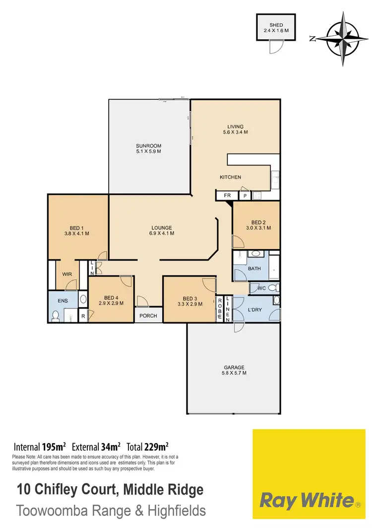 Floorplan of Homely house listing, 10 Chifley Court, Middle Ridge QLD 4350
