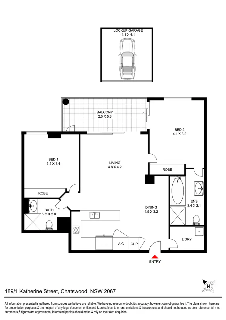 Floorplan of Homely apartment listing, 189/1 Katherine Street, Chatswood NSW 2067