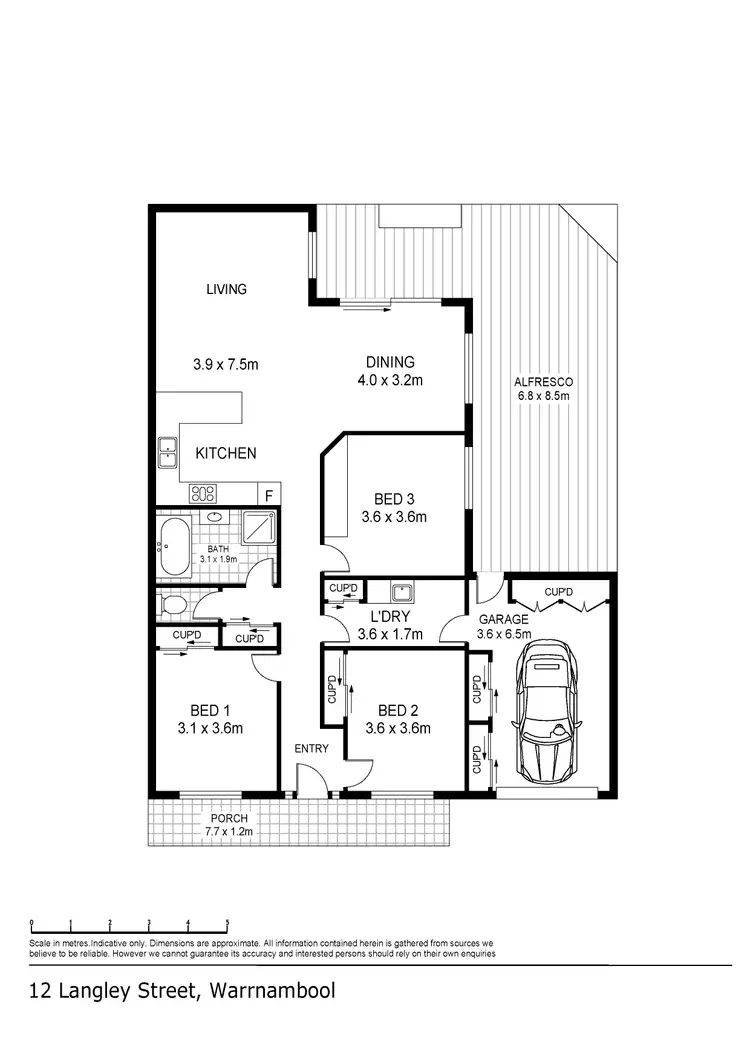 Floorplan of Homely unit listing, 12 Langley Street, Warrnambool VIC 3280