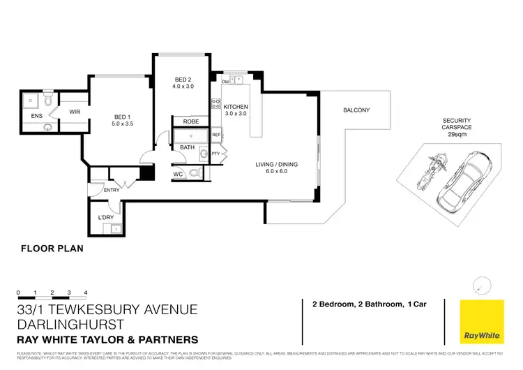 Floorplan of Homely apartment listing, 33/1 Tewkesbury Avenue, Darlinghurst NSW 2010