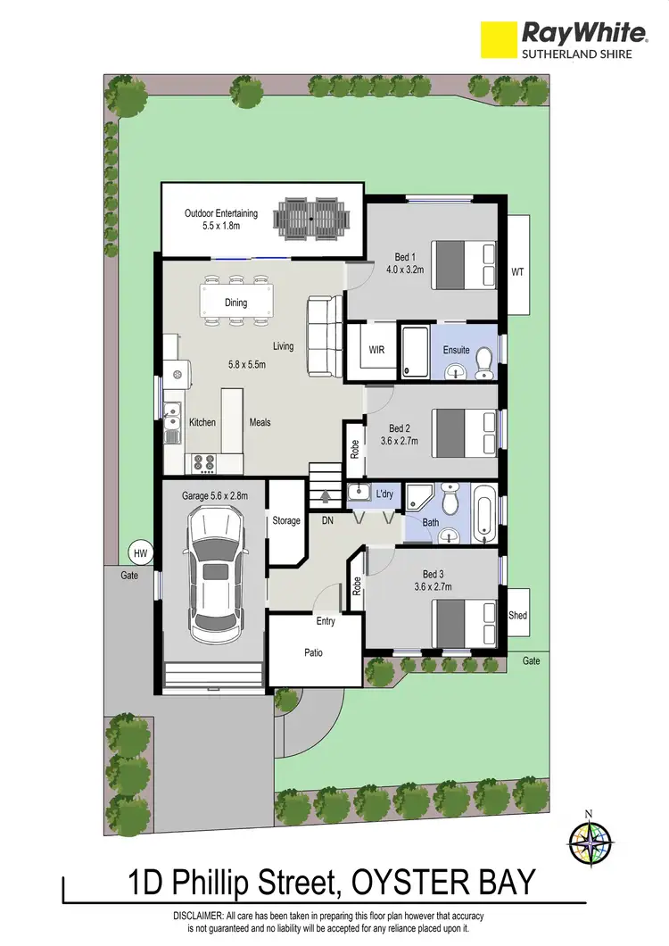 Floorplan of Homely semi-detached listing, 1D Phillip Street, Oyster Bay NSW 2225
