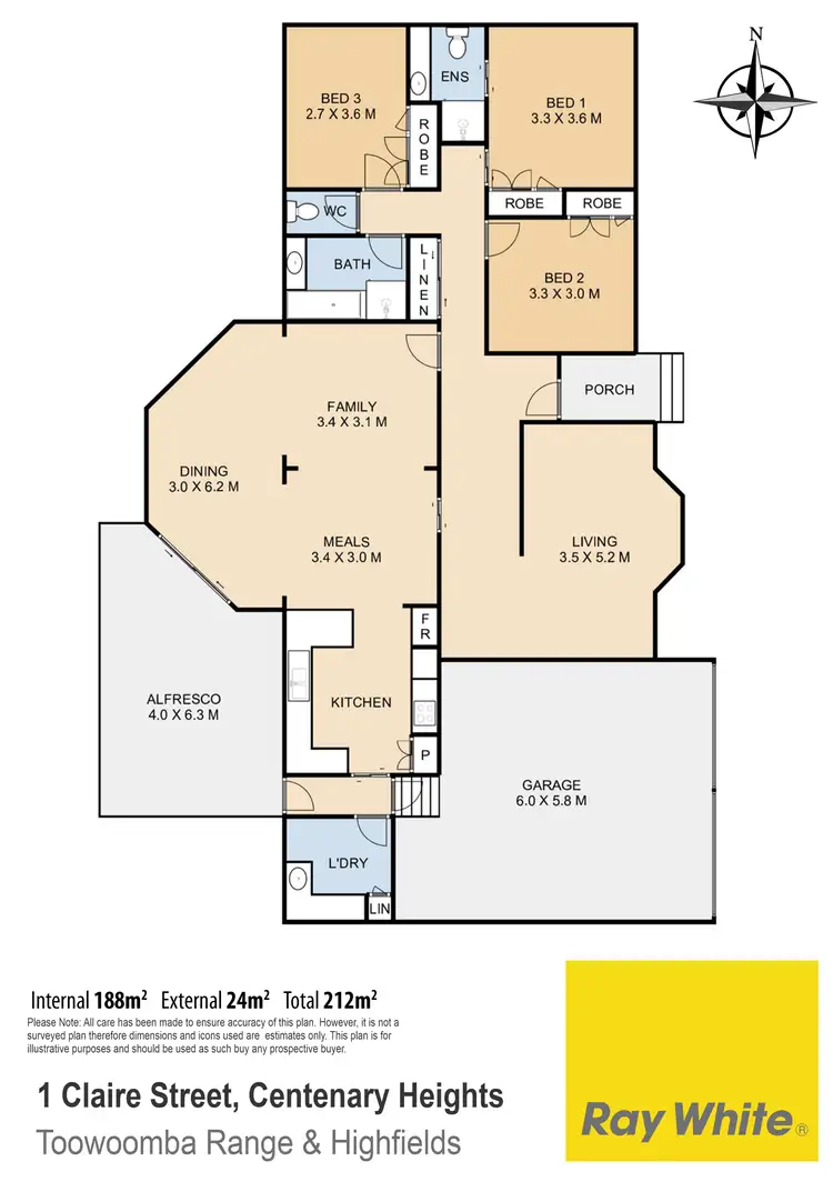 Floorplan of Homely house listing, 1 Claire Street, Centenary Heights QLD 4350