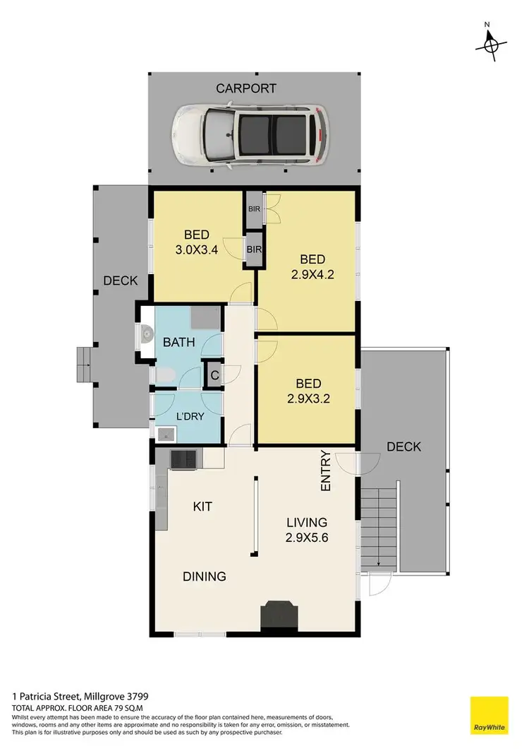 Floorplan of Homely house listing, 1 Patricia Street, Millgrove VIC 3799