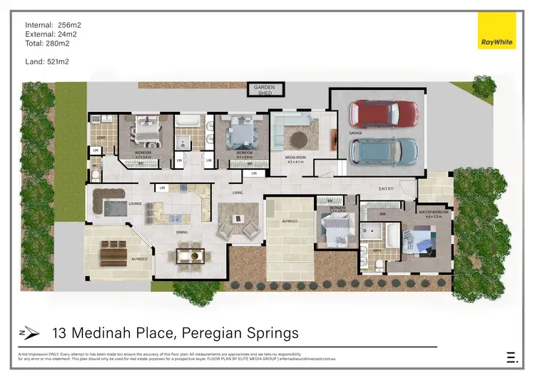 Floorplan of Homely house listing, 13 Medinah Place, Peregian Springs QLD 4573