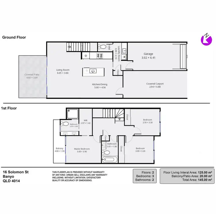 Floorplan of Homely townhouse listing, 16 Solomon Street, Banyo QLD 4014