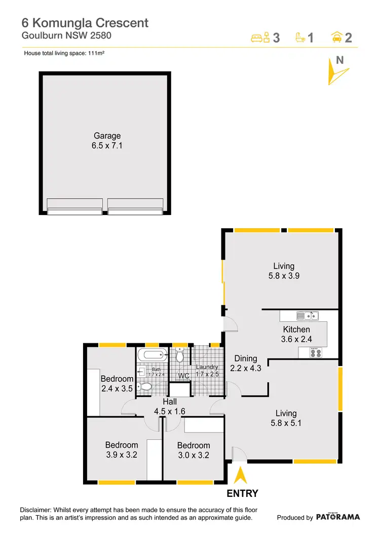 Floorplan of Homely house listing, 6 Komungla Crescent, Goulburn NSW 2580