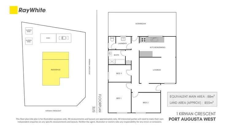 Floorplan of Homely house listing, 1 Kirwan Crescent, Port Augusta West SA 5700