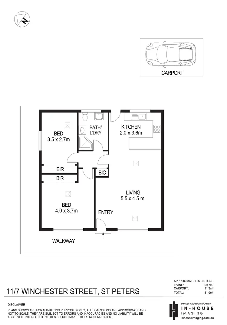 Floorplan of Homely unit listing, 11/7 Winchester Street, St Peters SA 5069