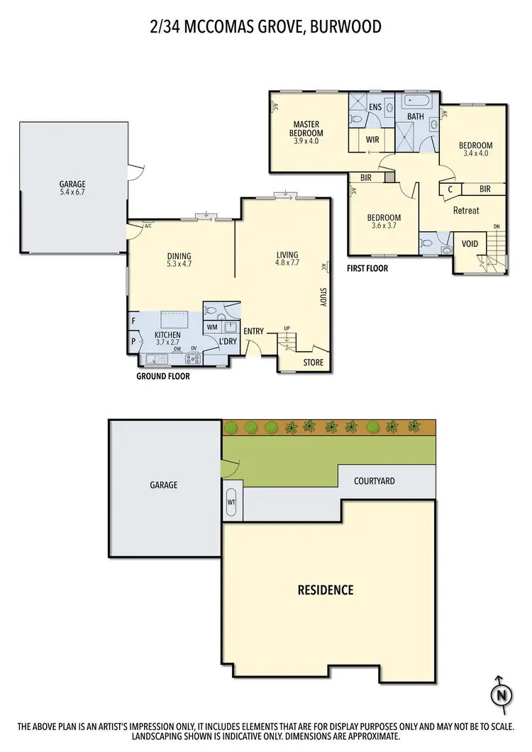 Floorplan of Homely townhouse listing, 2/34 McComas Grove, Burwood VIC 3125
