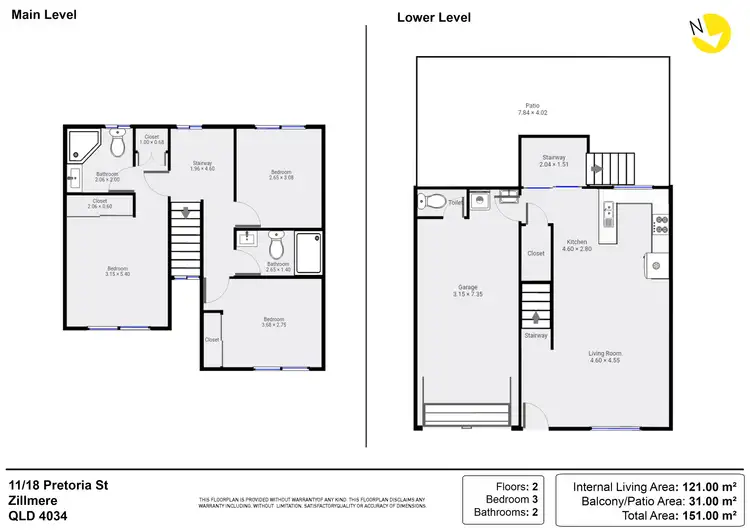 Floorplan of Homely townhouse listing, 11/18 Pretoria Street, Zillmere QLD 4034