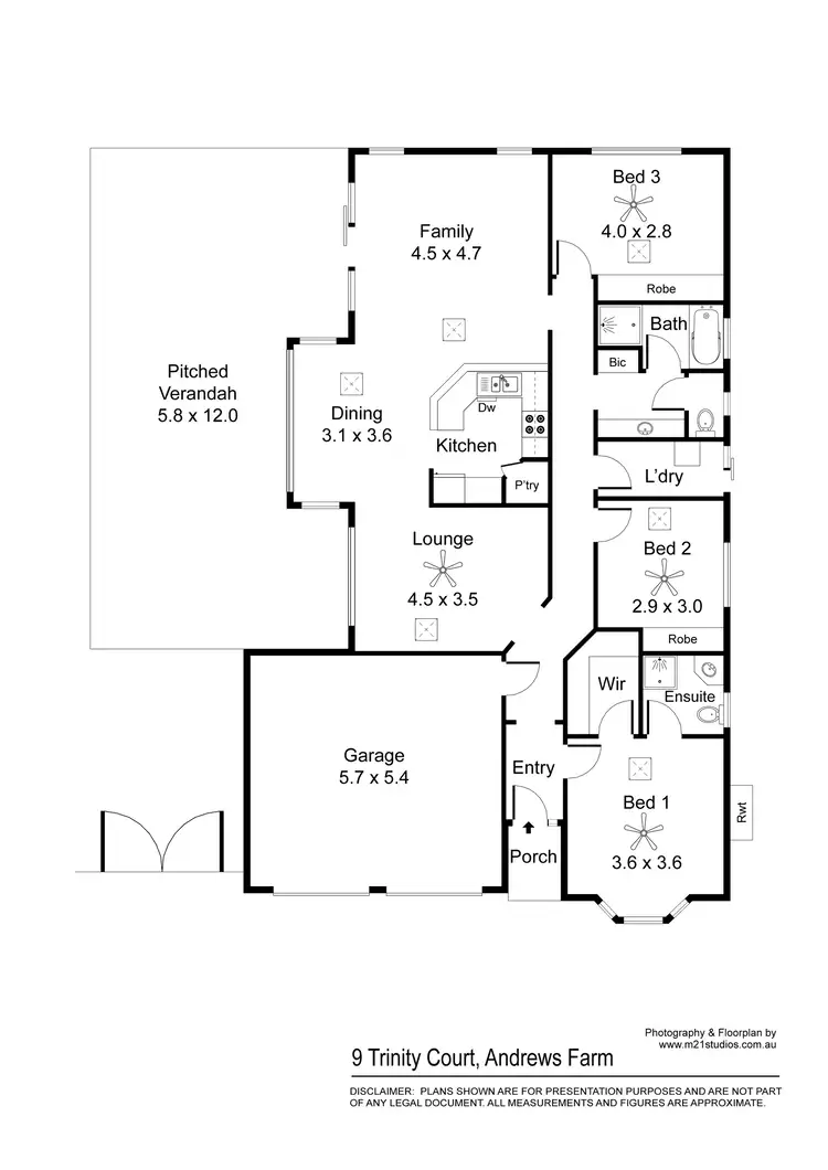 Floorplan of Homely house listing, 9 Trinity Court, Andrews Farm SA 5114