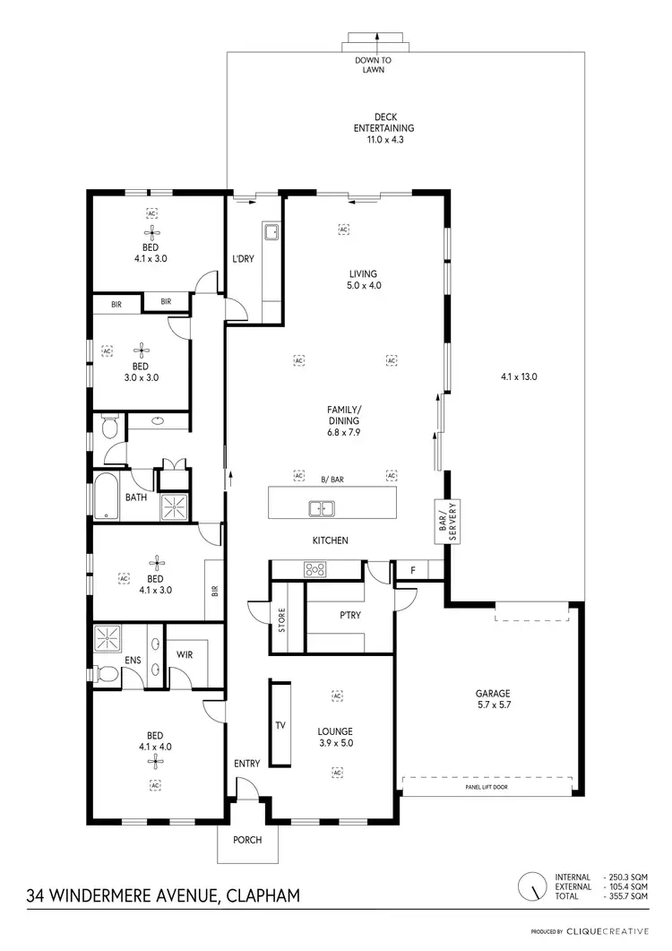 Floorplan of Homely house listing, 34 Windermere Avenue, Clapham SA 5062