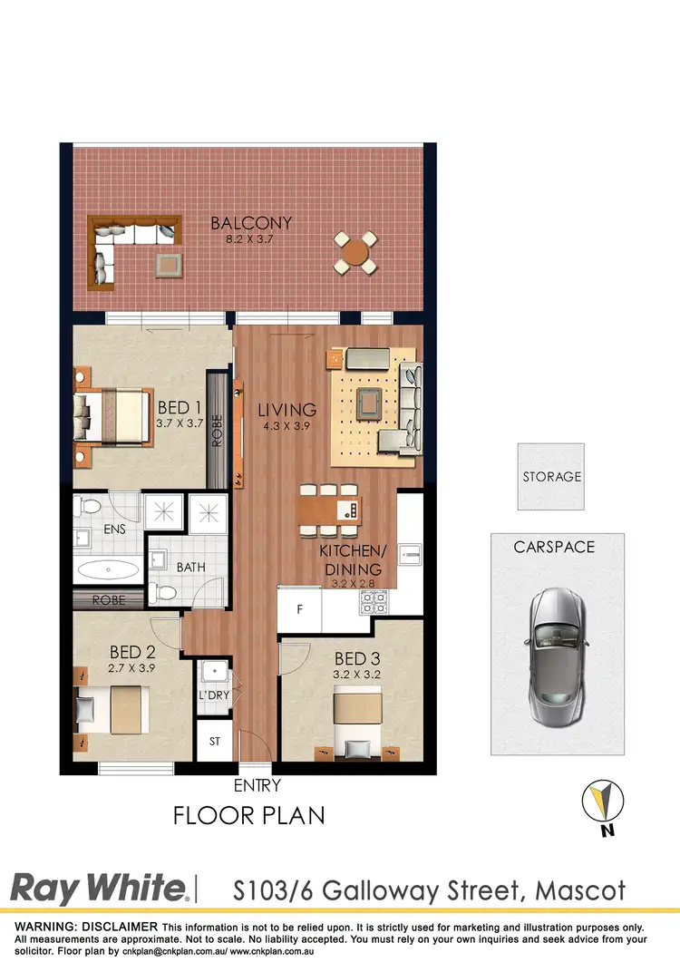 Floorplan of Homely apartment listing, S103/6 Galloway Street, Mascot NSW 2020