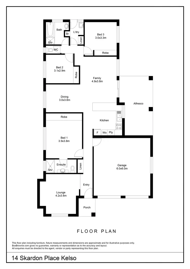 Floorplan of Homely house listing, 14 Skardon Place, Kelso QLD 4815