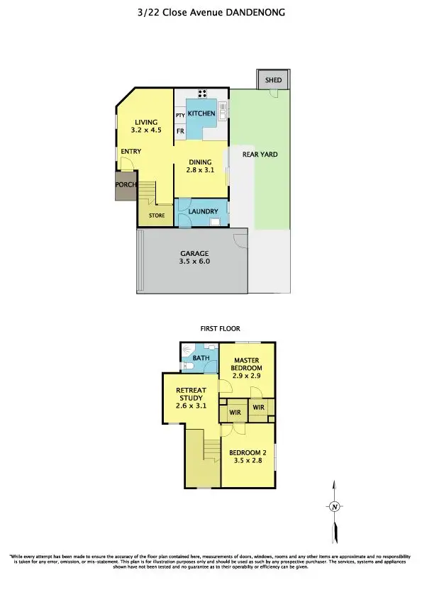 Floorplan of Homely townhouse listing, 3/22 Close Avenue, Dandenong VIC 3175