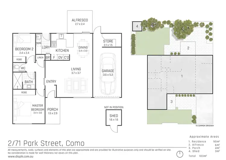 Floorplan of Homely villa listing, 2/71 Park Street, Como WA 6152