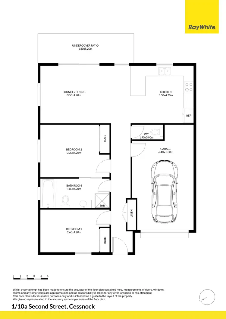 Floorplan of Homely unit listing, 1/10A Second Street, Cessnock NSW 2325