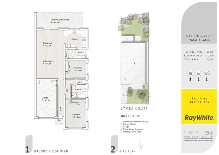 Floorplan of Homely semi-detached listing, 2/10 Gymea Crescent, Varsity Lakes QLD 4227