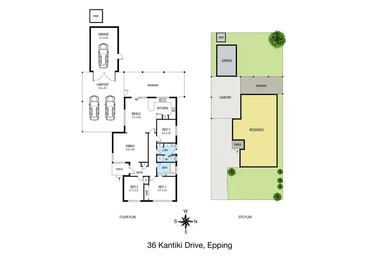 Floorplan of Homely house listing, 36 Kantiki Drive, Epping VIC 3076