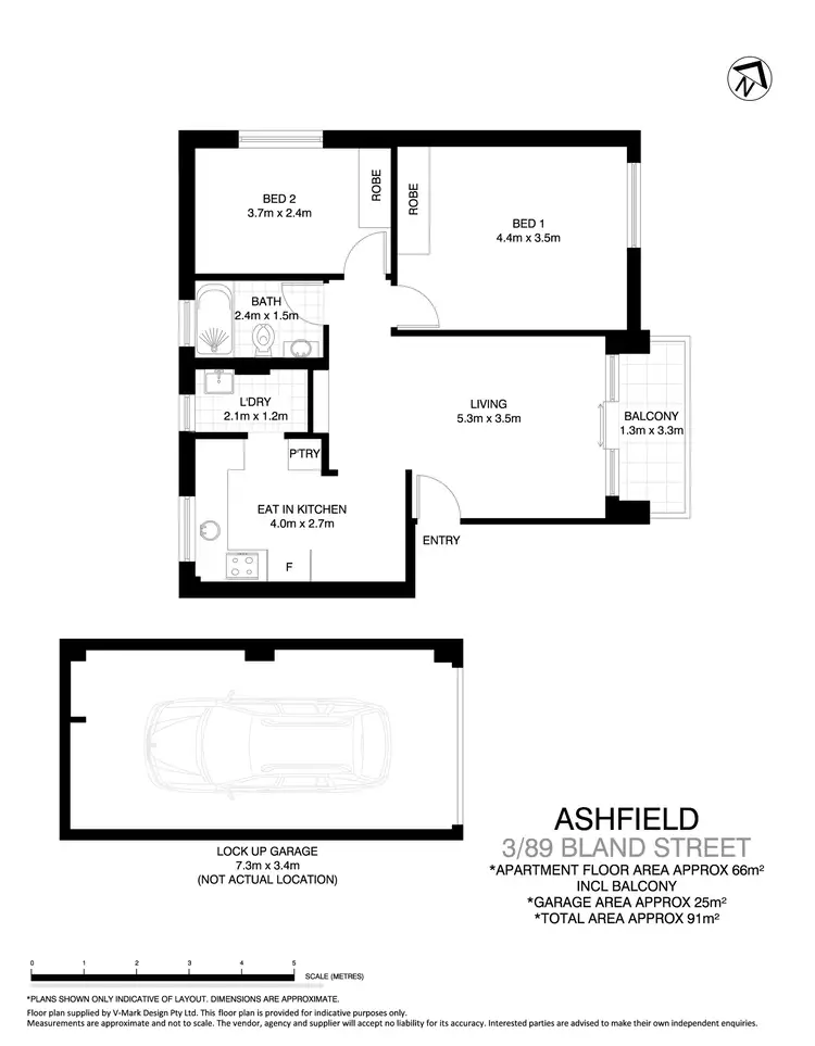 Floorplan of Homely unit listing, 3/89 Bland Street, Ashfield NSW 2131
