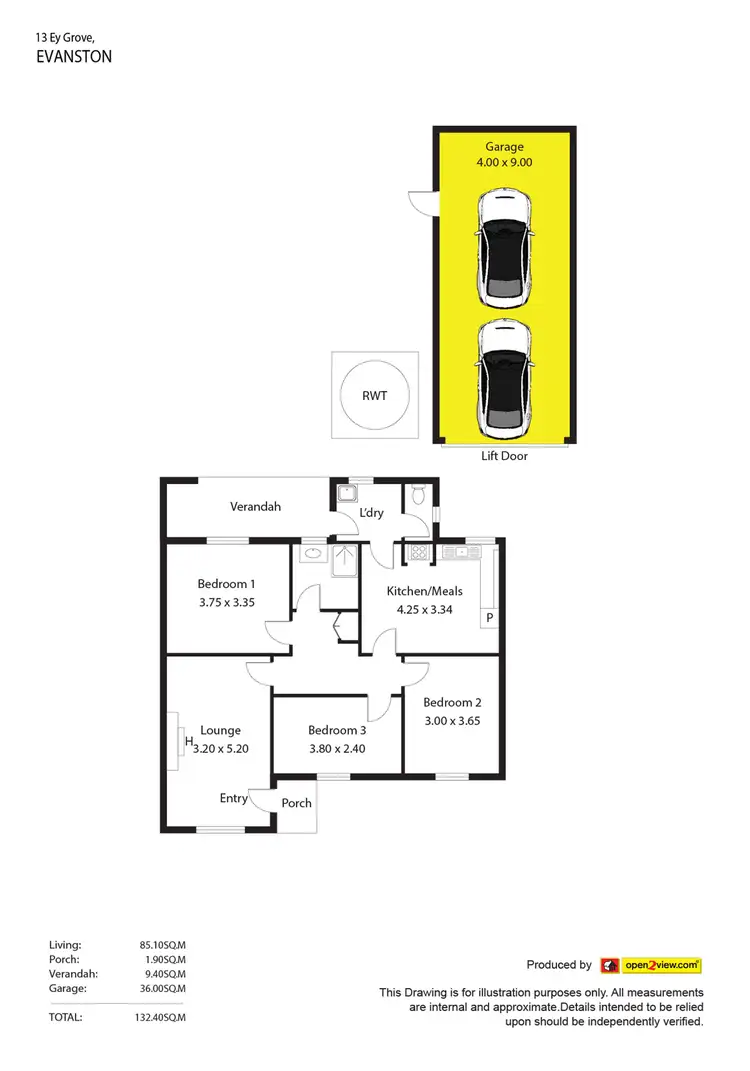Floorplan of Homely house listing, 13 Ey Grove, Evanston SA 5116