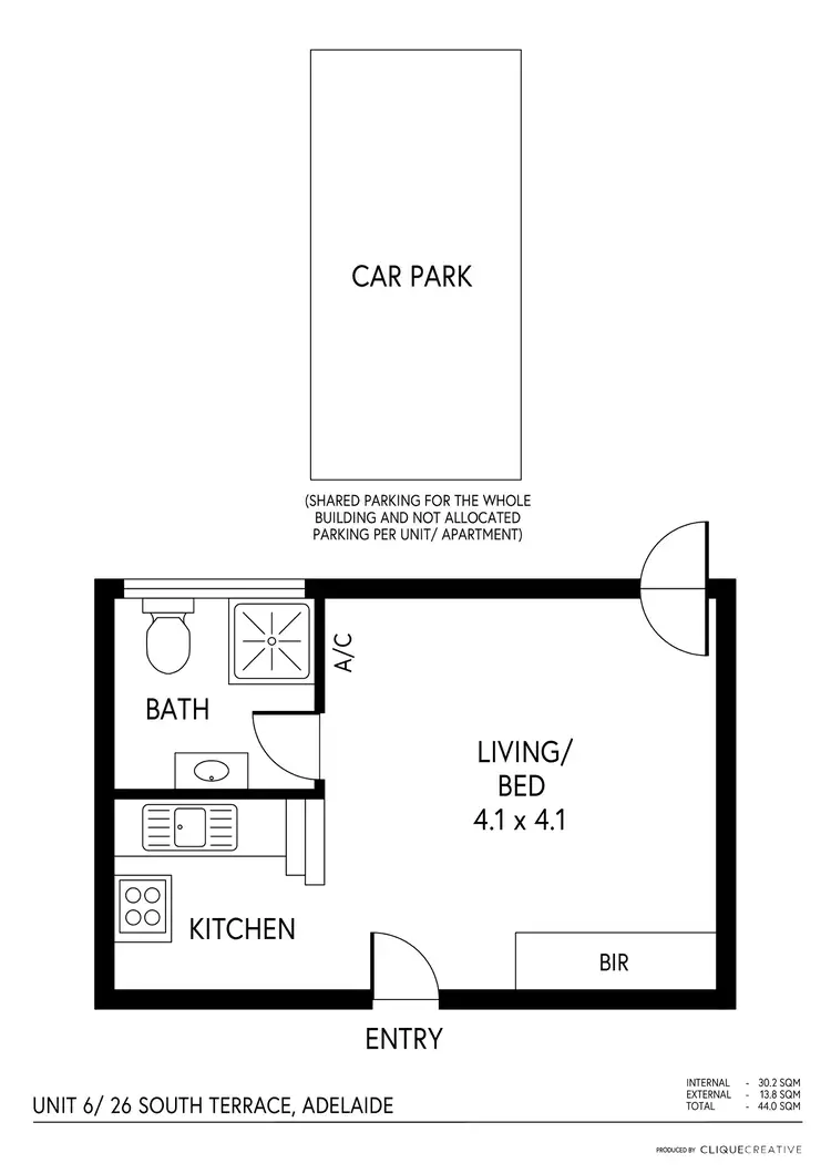 Floorplan of Homely unit listing, 6/26 South Terrace, Adelaide SA 5000
