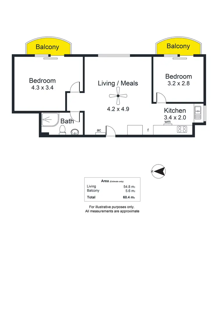 Floorplan of Homely apartment listing, 3/29-31 Compton Street, Adelaide SA 5000