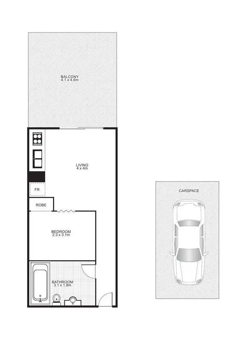 Floorplan of Homely apartment listing, Top Level 146/41 Gotha Street, Fortitude Valley QLD 4006