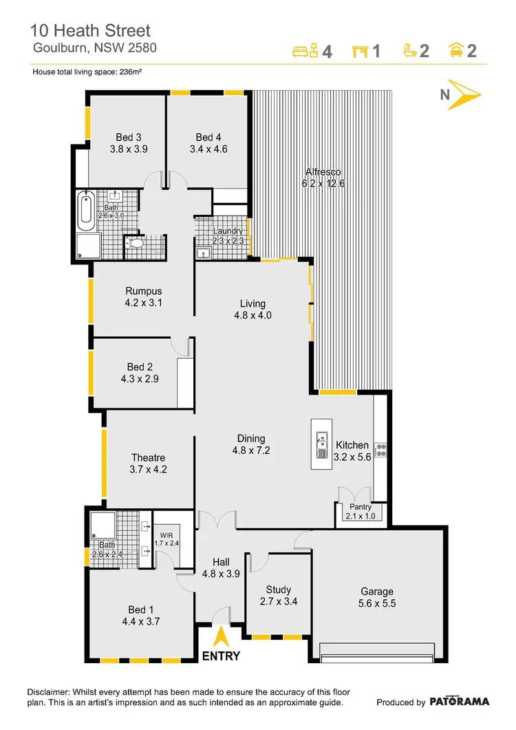 Floorplan of Homely house listing, 10 Heath Street, Goulburn NSW 2580