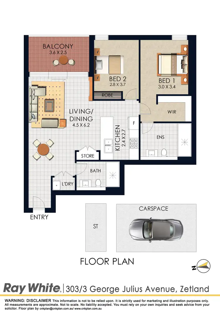 Floorplan of Homely apartment listing, 303/3 George Julius Avenue, Zetland NSW 2017