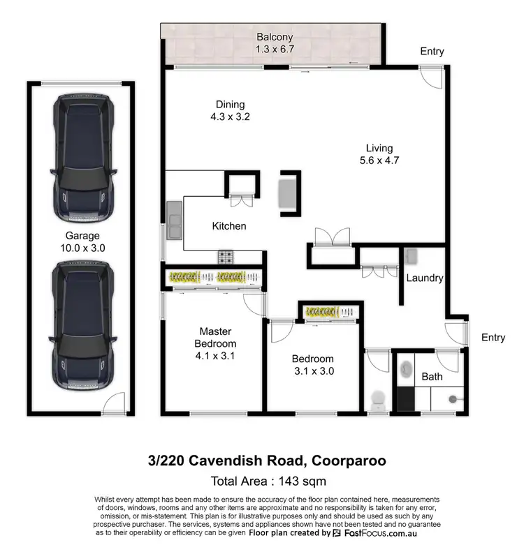 Floorplan of Homely apartment listing, 3/220 Cavendish Road, Coorparoo QLD 4151