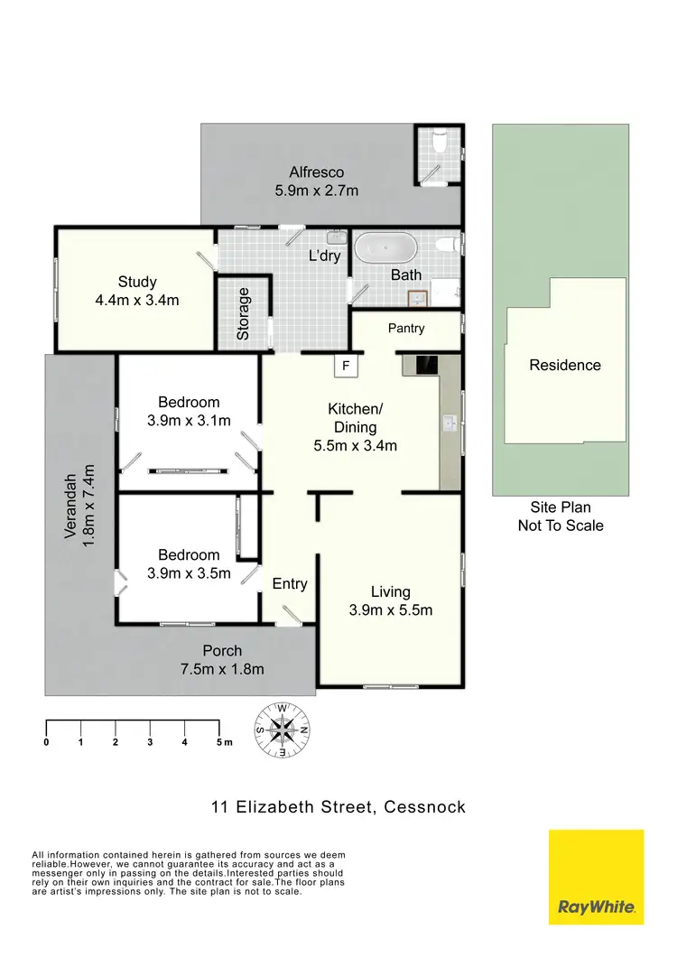 Floorplan of Homely house listing, 11 Elizabeth Street, Cessnock NSW 2325