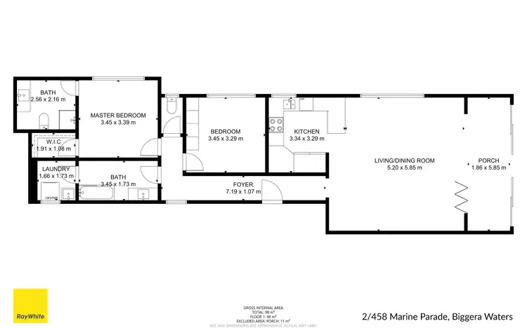 Floorplan of Homely apartment listing, 2/458 Marine Parade, Biggera Waters QLD 4216