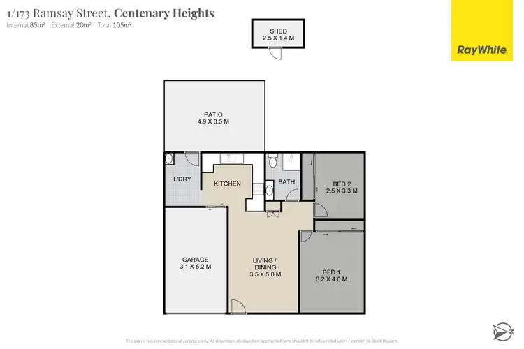 Floorplan of Homely unit listing, 1/173 Ramsay Street, Centenary Heights QLD 4350