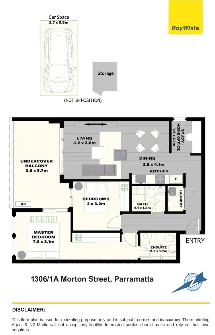 Floorplan of Homely apartment listing, 1306/1A Morton Street, Parramatta NSW 2150