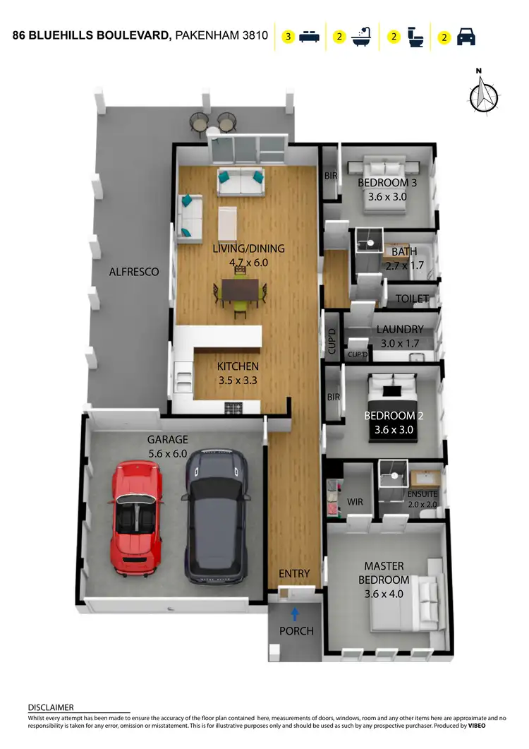 Floorplan of Homely house listing, 86 Bluehills Boulevard, Pakenham VIC 3810