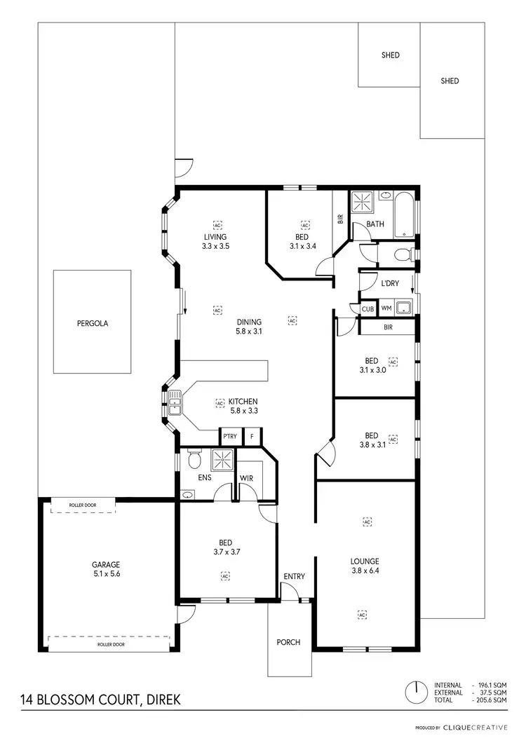Floorplan of Homely house listing, 14 Blossom Court, Direk SA 5110