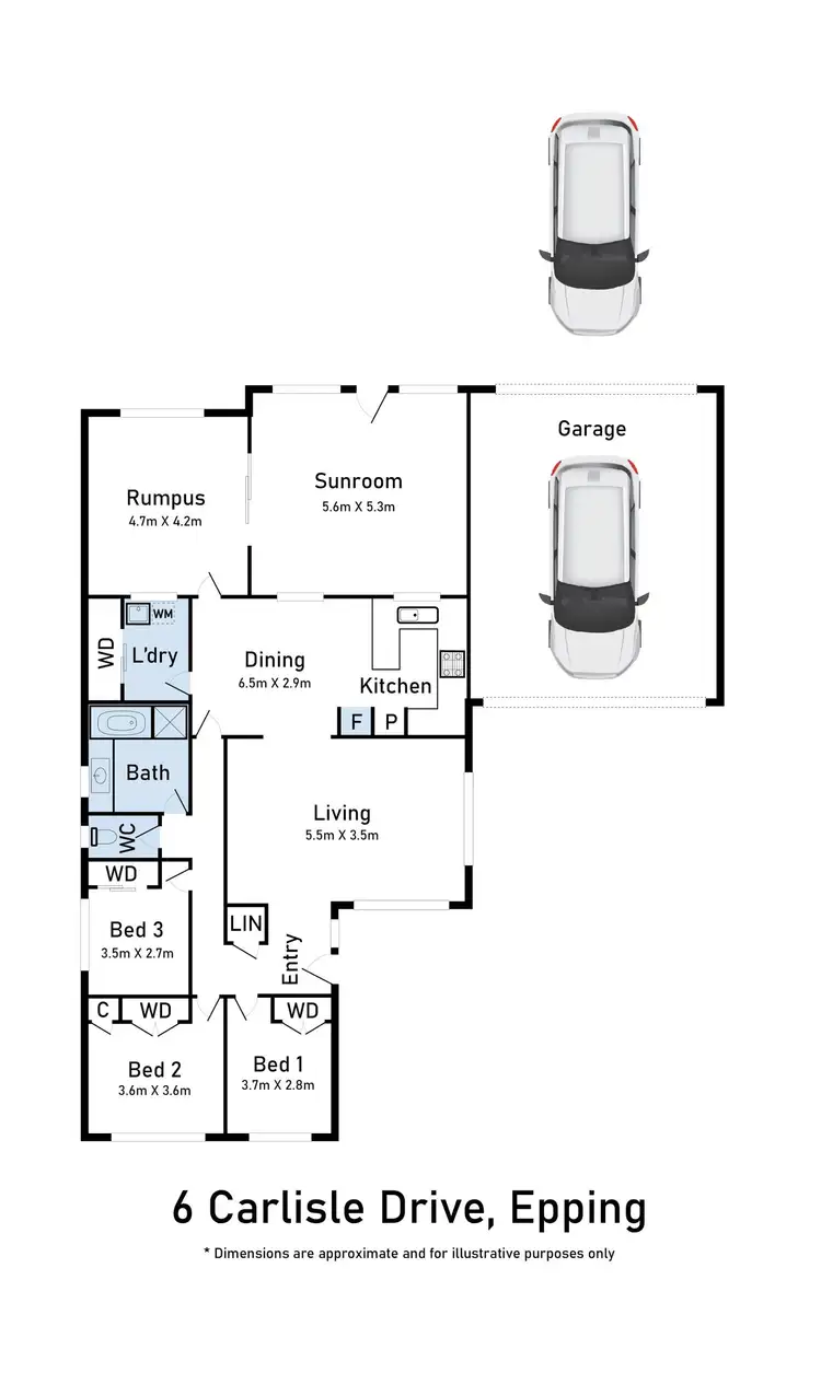 Floorplan of Homely house listing, 6 Carlisle Drive, Epping VIC 3076