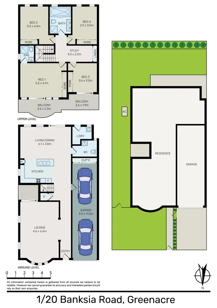 Floorplan of Homely semi-detached listing, 1/20 Banksia Road, Greenacre NSW 2190