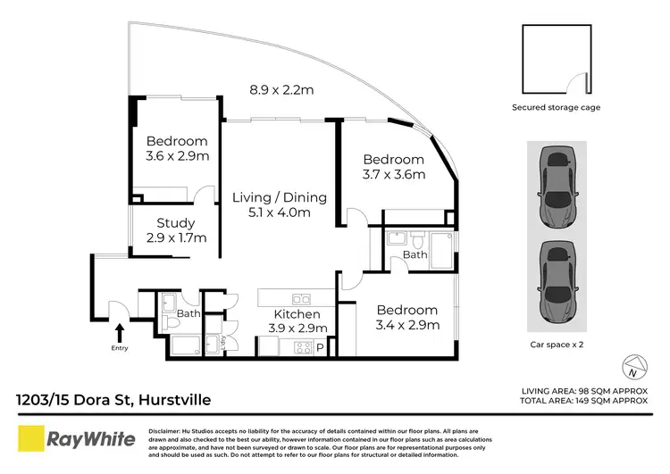 Floorplan of Homely apartment listing, 1203/15 Dora Street, Hurstville NSW 2220