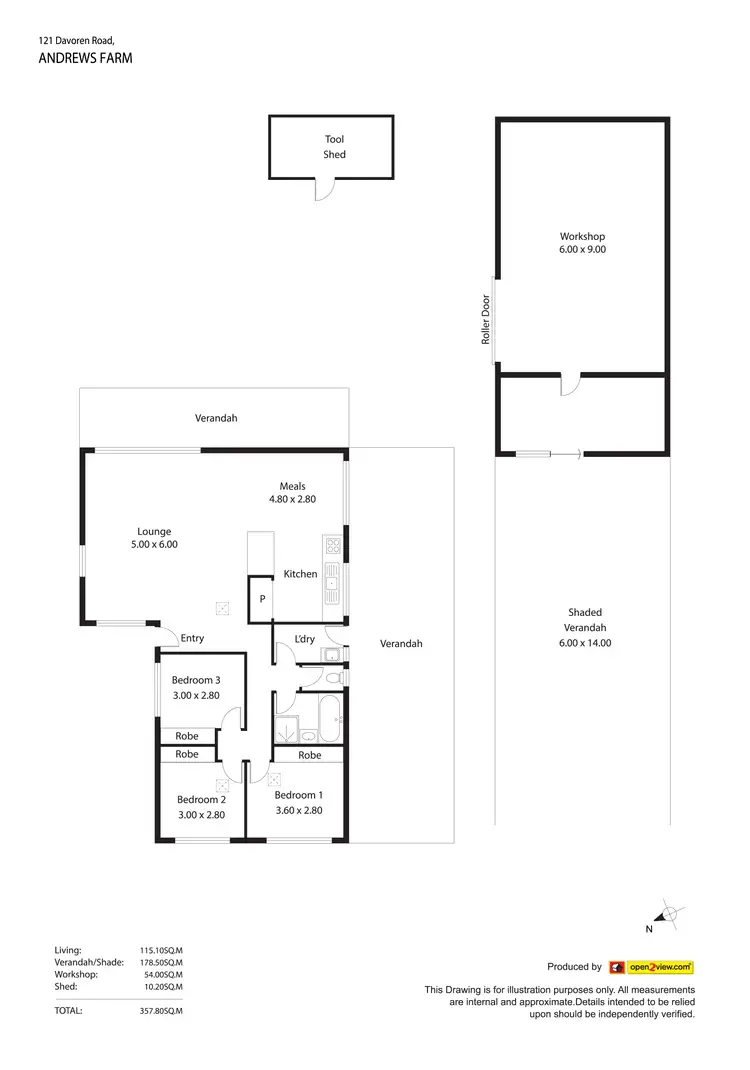 Floorplan of Homely house listing, 121 Davoren Road, Andrews Farm SA 5114