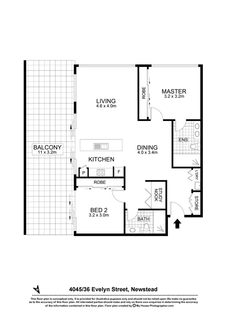 Floorplan of Homely apartment listing, 4045/36 Evelyn Street, Newstead QLD 4006