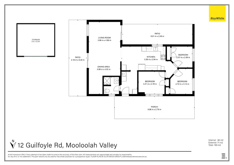Floorplan of Homely house listing, 12 Guilfoyle Court, Mooloolah Valley QLD 4553