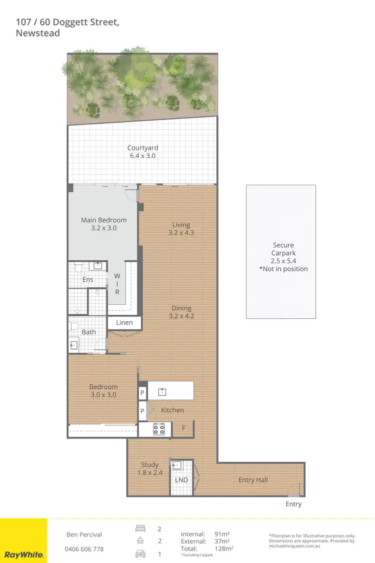 Floorplan of Homely apartment listing, 107/60 Doggett Street, Newstead QLD 4006